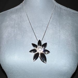 Black Flower / Pointsetta Jewelry Set